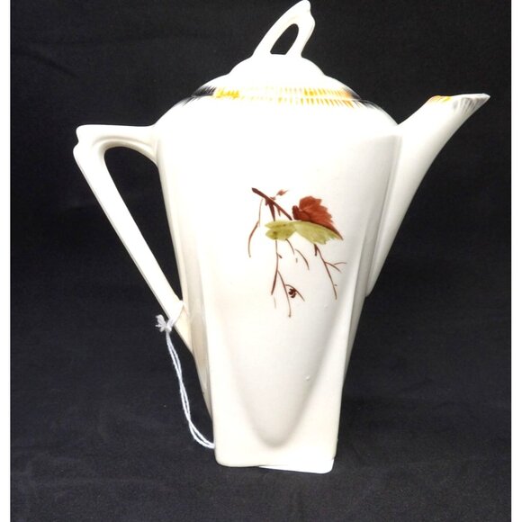 Tea Pot Hand Painted Autumn Leaves made in Czechoslovakia - Picture 4 of 5